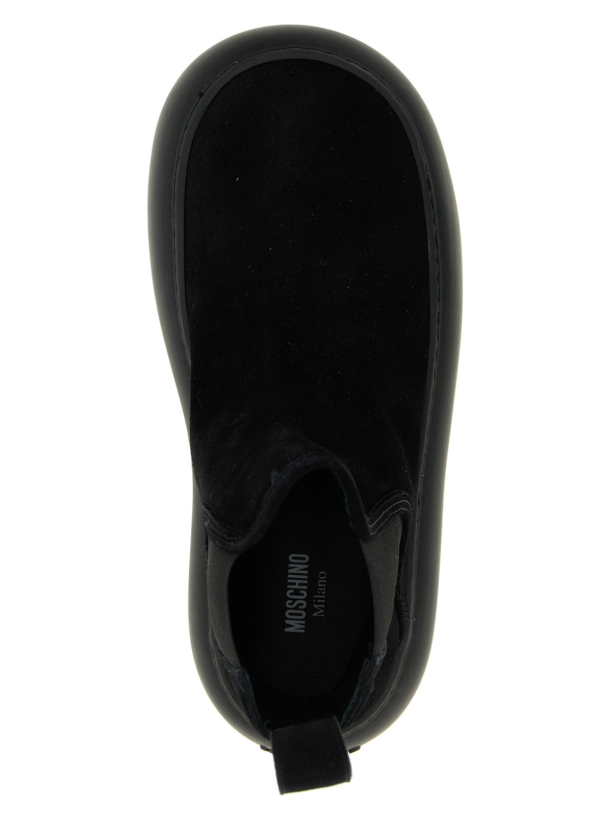 Moschino Black Calfskin Chelsea Boots