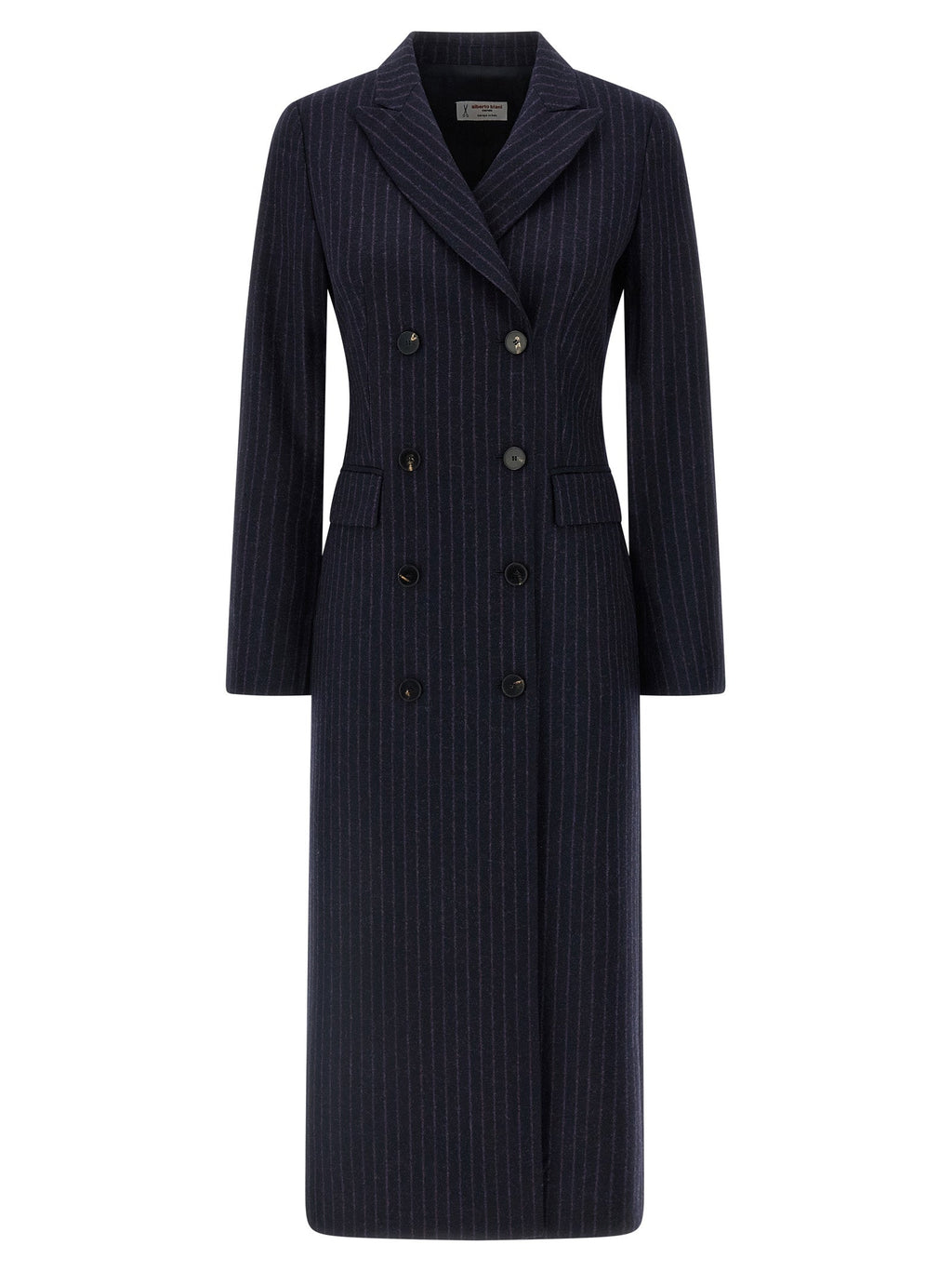 Alberto Biani Blue Virgin Wool Coat