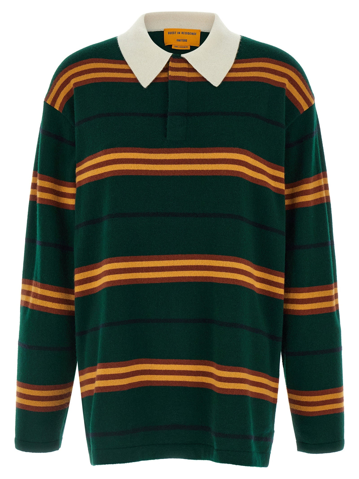 Guest in Residence Bicolor Cashmere Polo Shirt