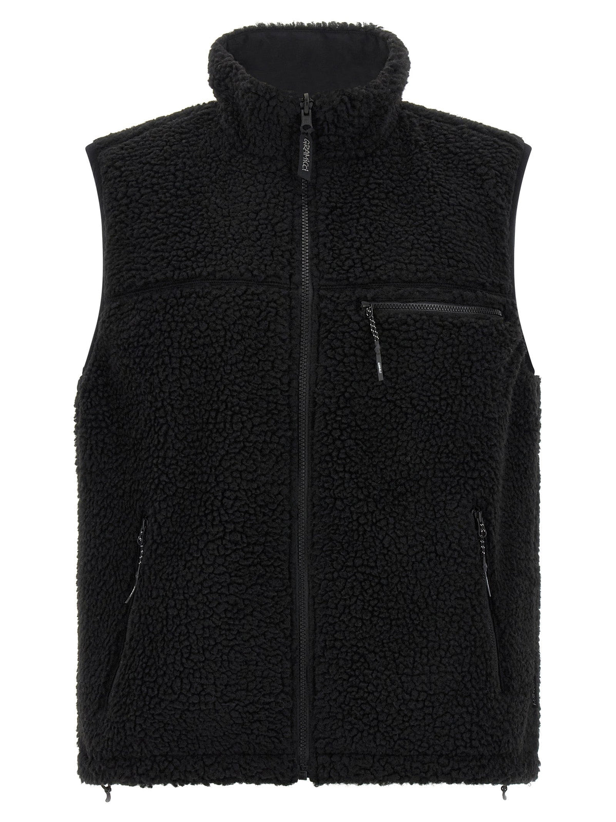 Gramicci Black Polyester Sleeveless Jacket