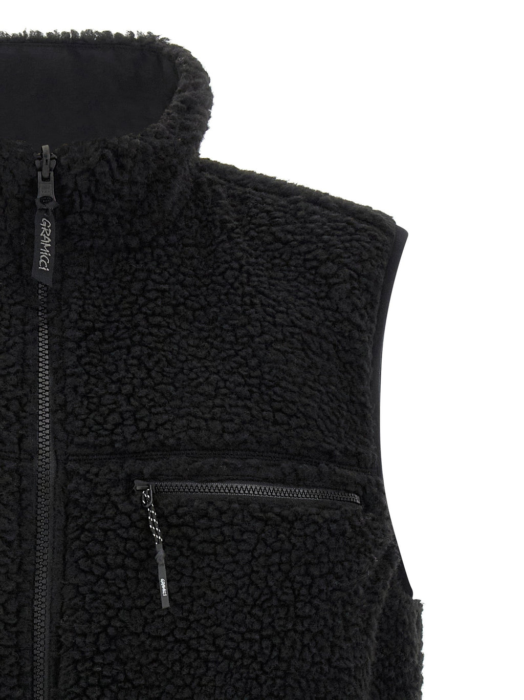 Gramicci Black Polyester Sleeveless Jacket