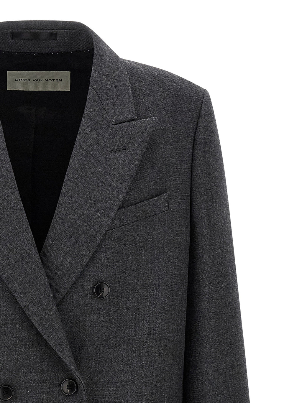 Dries Van Noten Gray Wool Coat