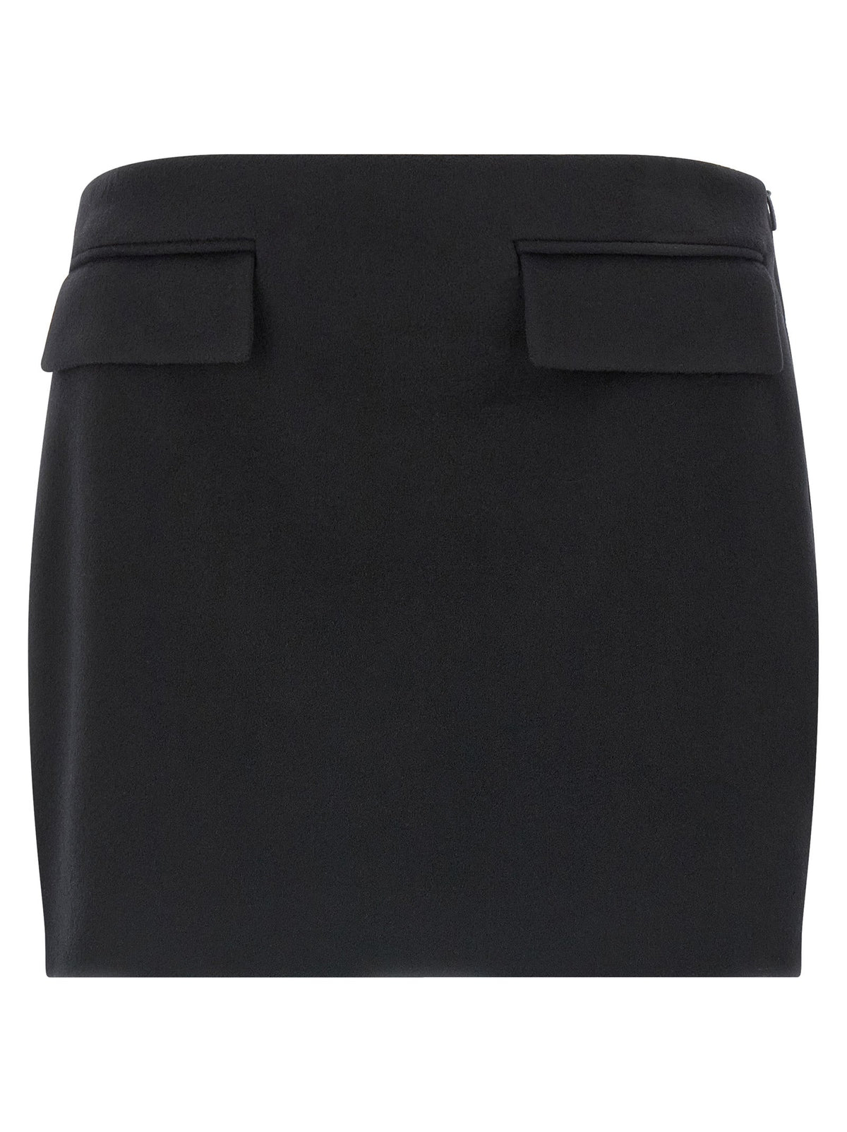 Ferragamo Black Virgin Wool Long Skirt