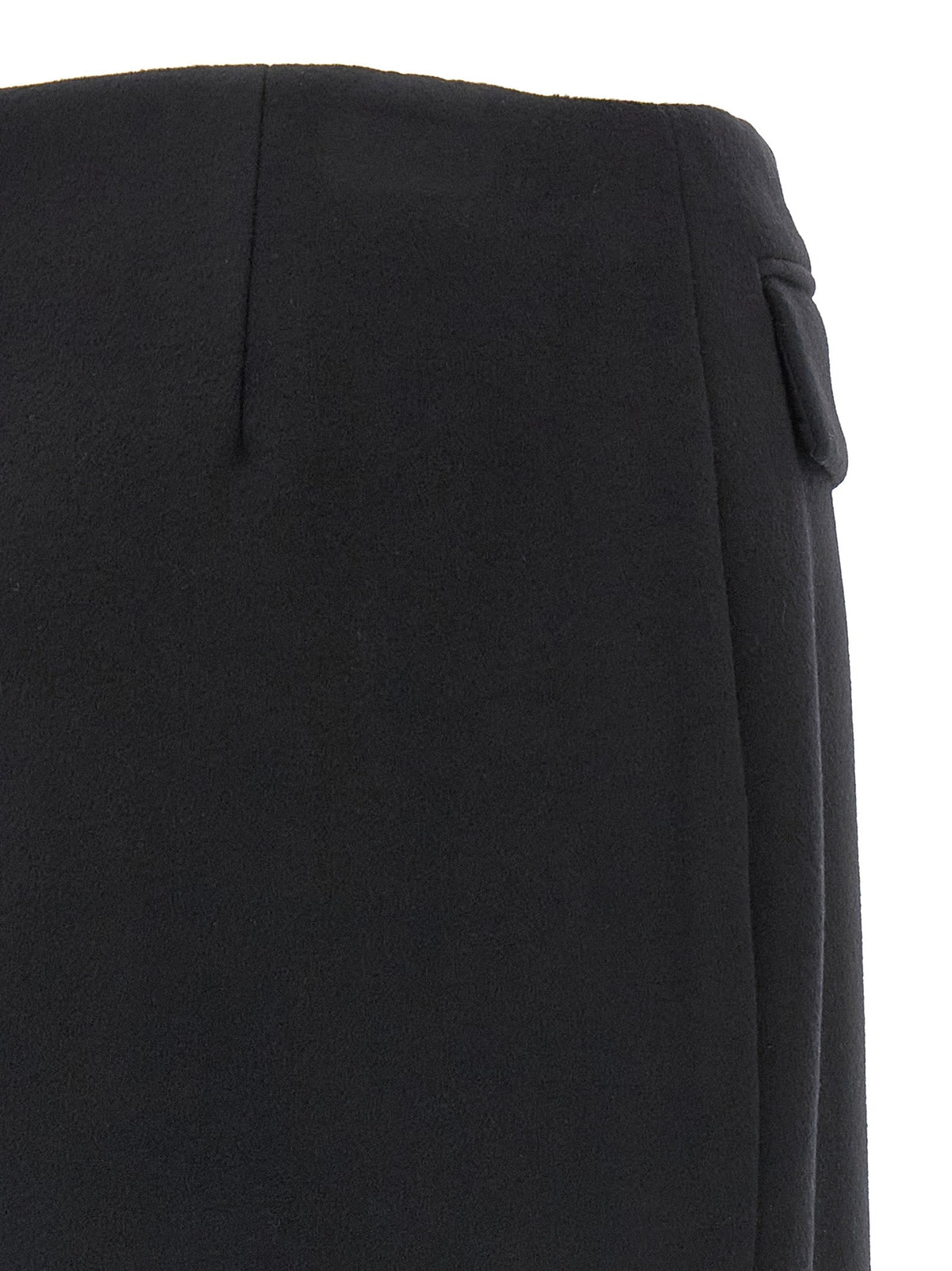 Ferragamo Black Virgin Wool Long Skirt