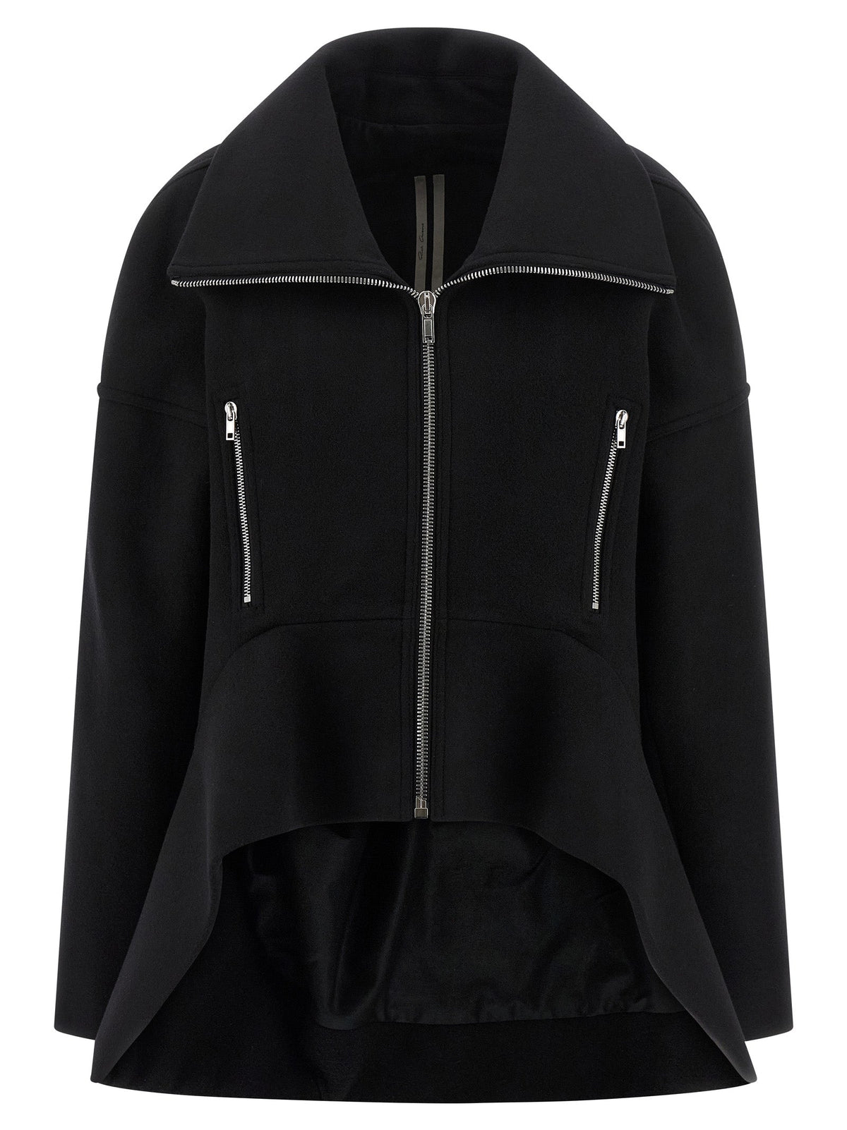 Rick Owens Black Virgin Wool Coat