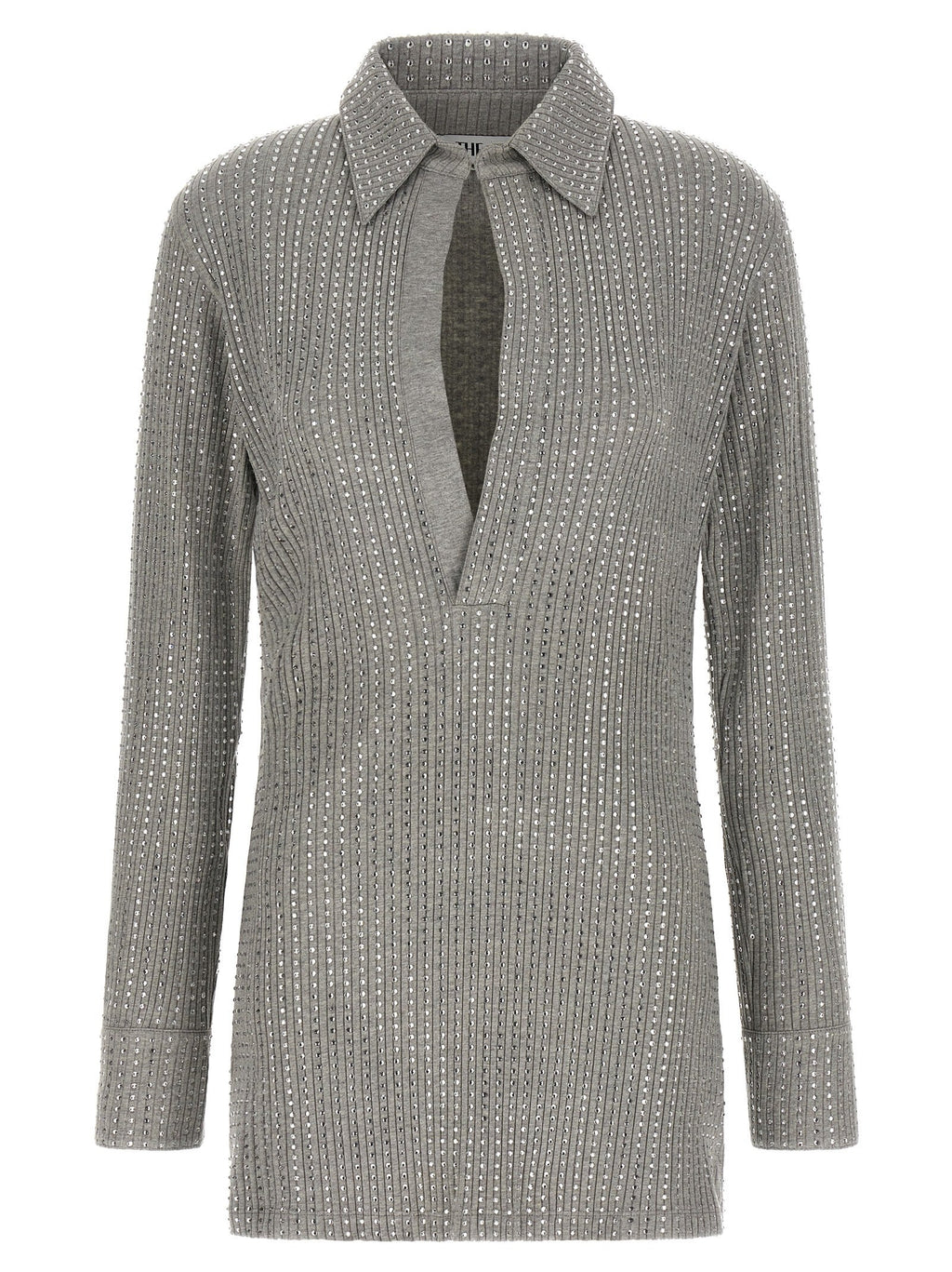 The Attico Gray Cotton Short Dress