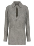 The Attico Gray Cotton Short Dress
