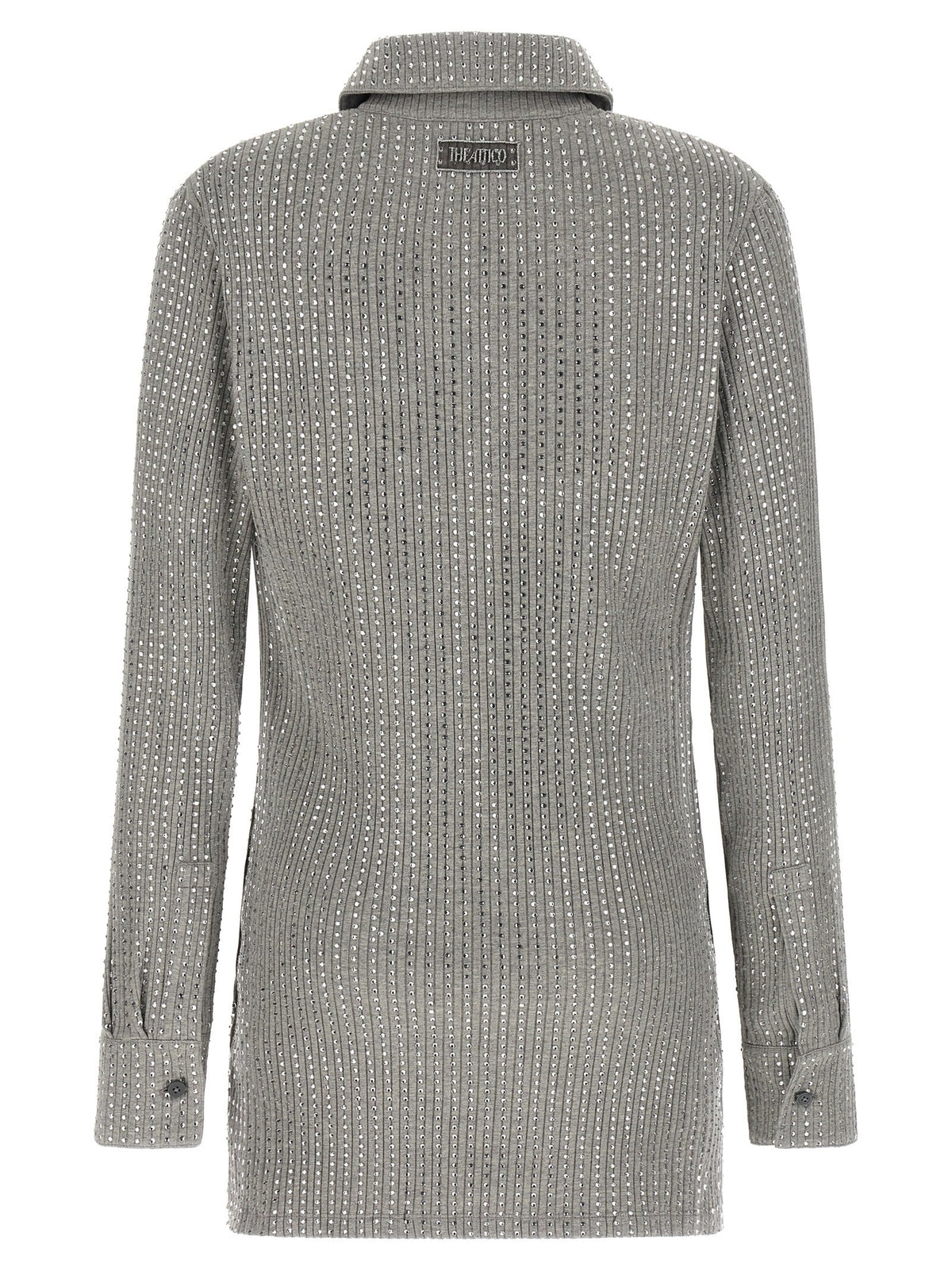 The Attico Gray Cotton Short Dress