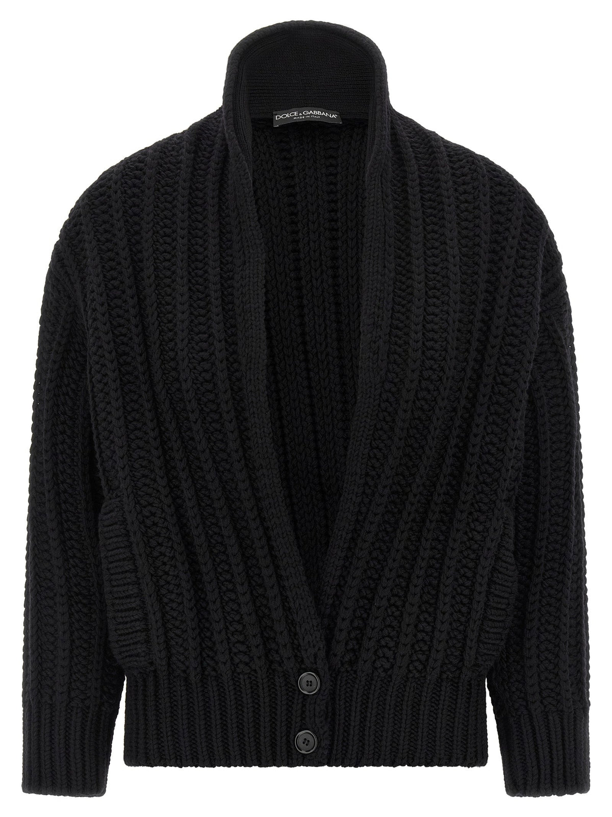 Dolce & Gabbana Black Virgin Wool Cardigan