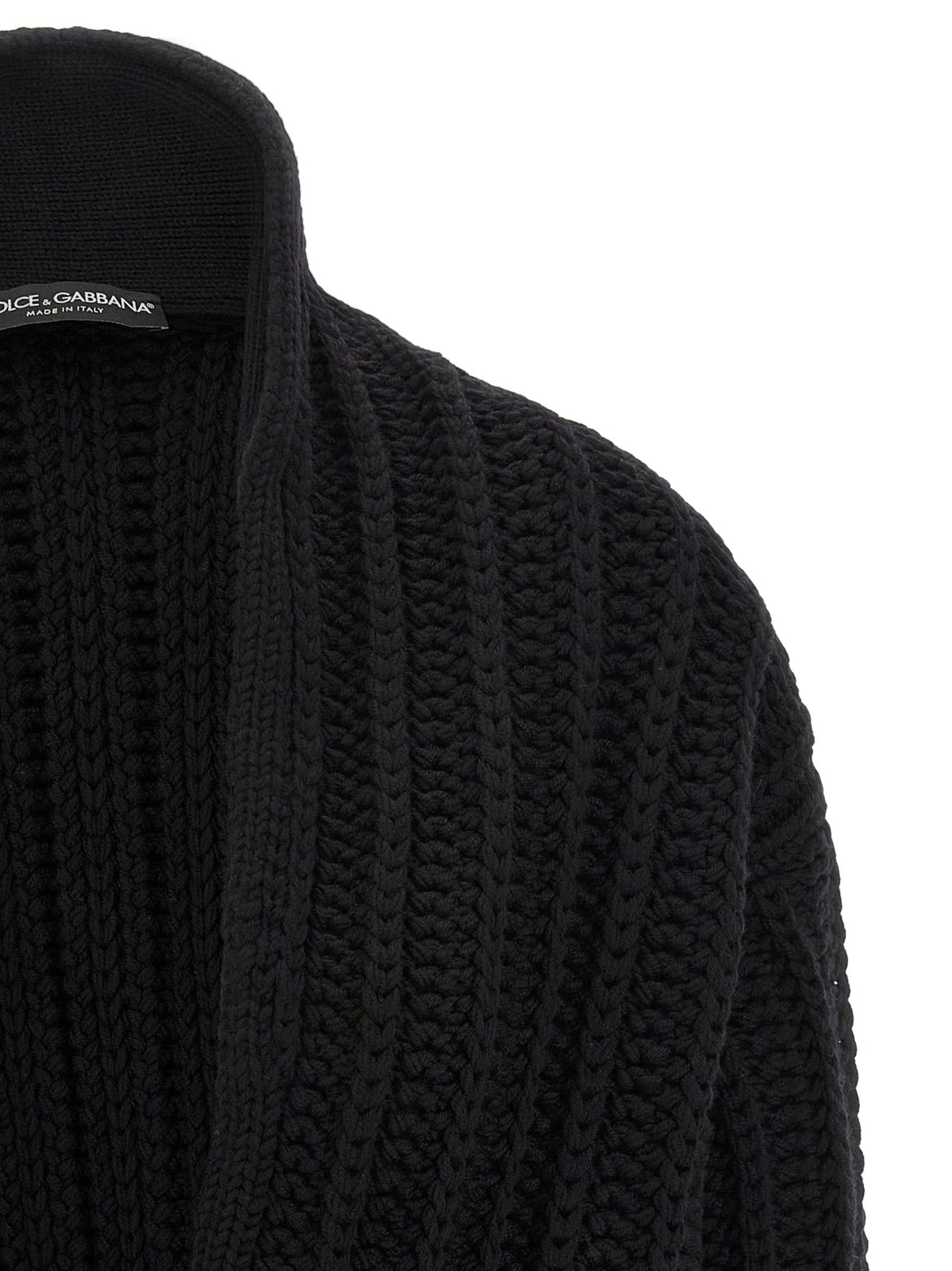 Dolce & Gabbana Black Virgin Wool Cardigan