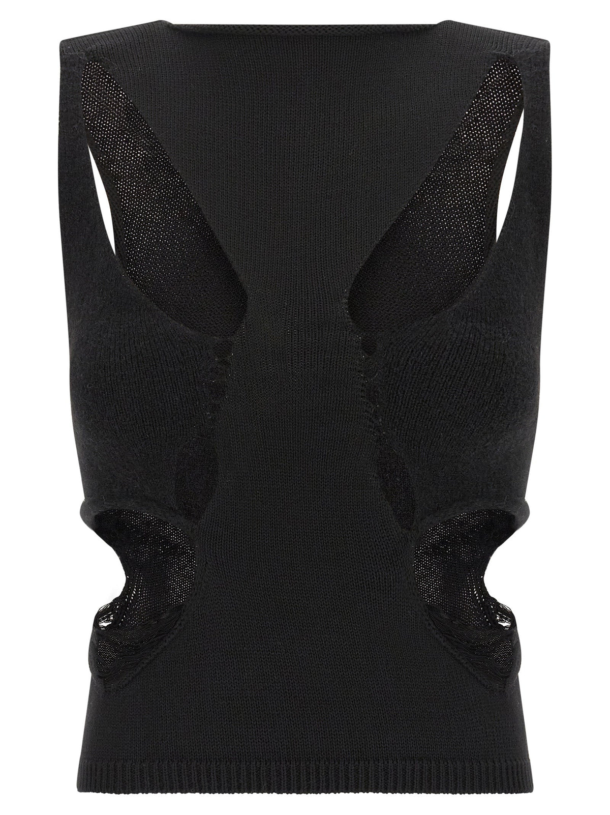 Rick Owens Black Wool Tank Tops