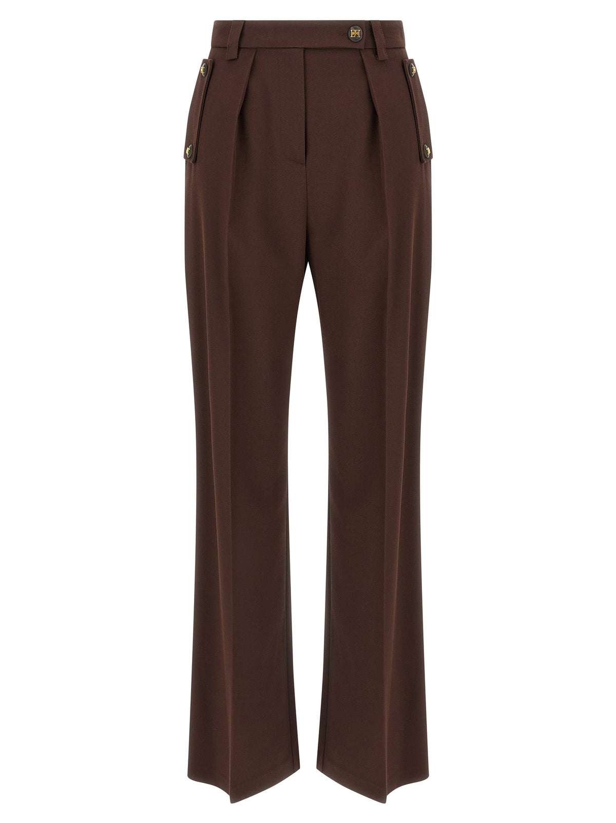 Elisabetta Franchi Brown Polyester Casual Pants