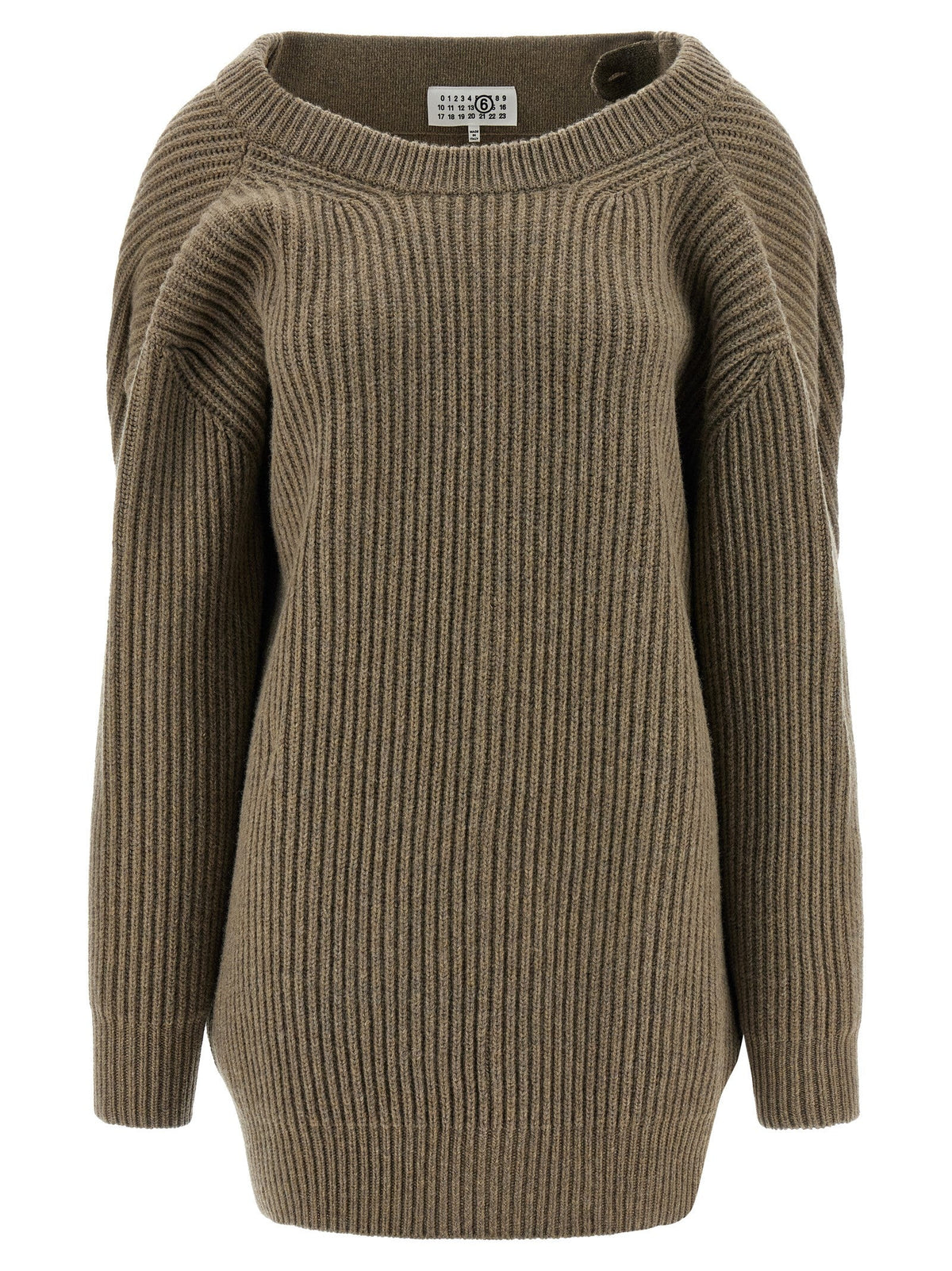 MM6 Maison Margiela Beige Virgin Wool Short Dress