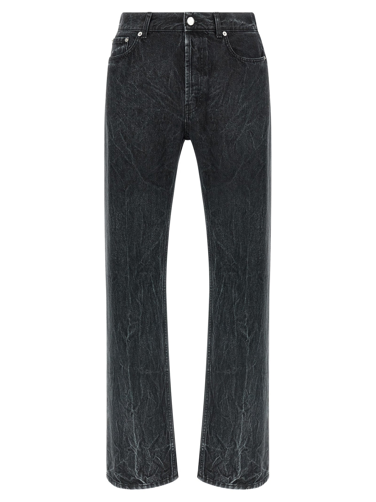 SÉFR Black Cotton Straight-Leg Jeans