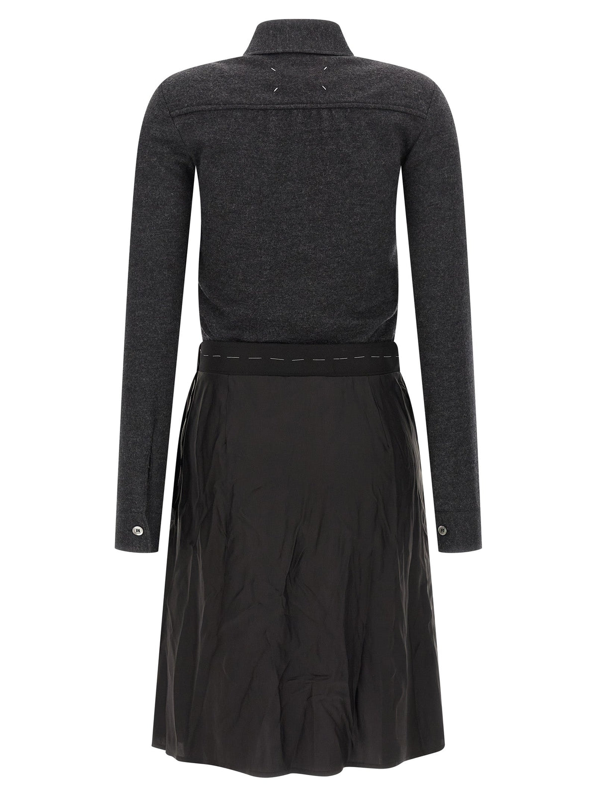 Maison Margiela Gray Virgin Wool Midi Dress