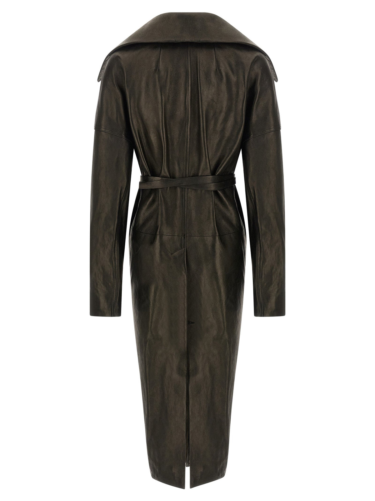 Rick Owens Black Lamb Leather Coat