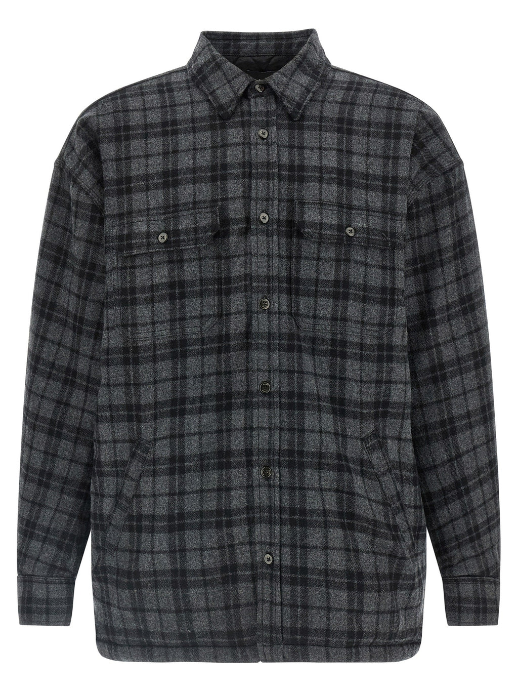 WILLY CHAVARRIA Gray Wool Full-Length Jacket