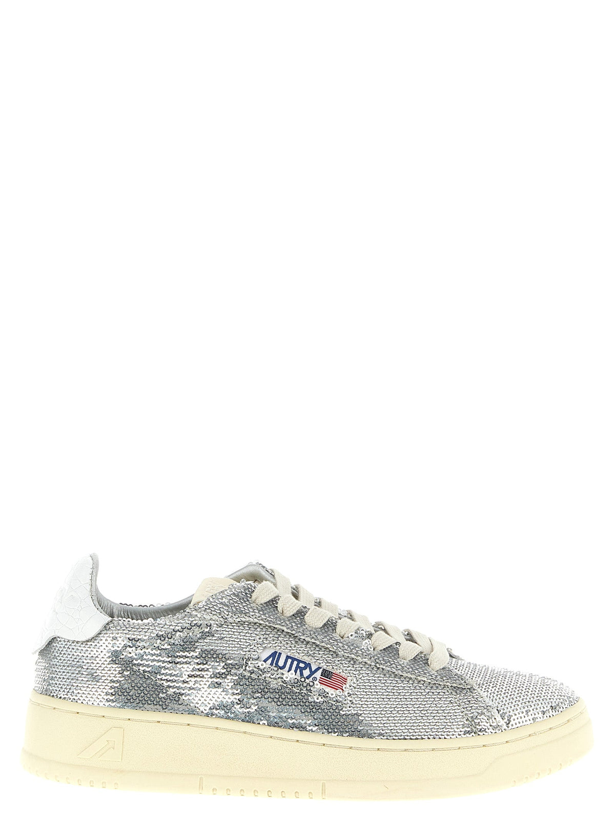 Autry Silver Polyester Low Top Sneakers