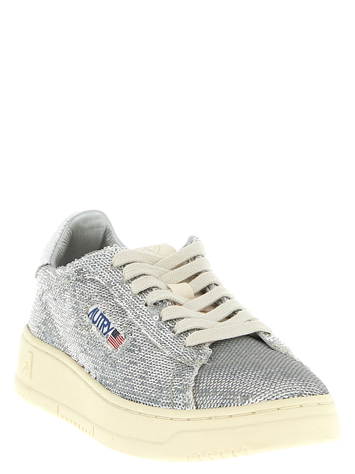 Autry Silver Polyester Low Top Sneakers