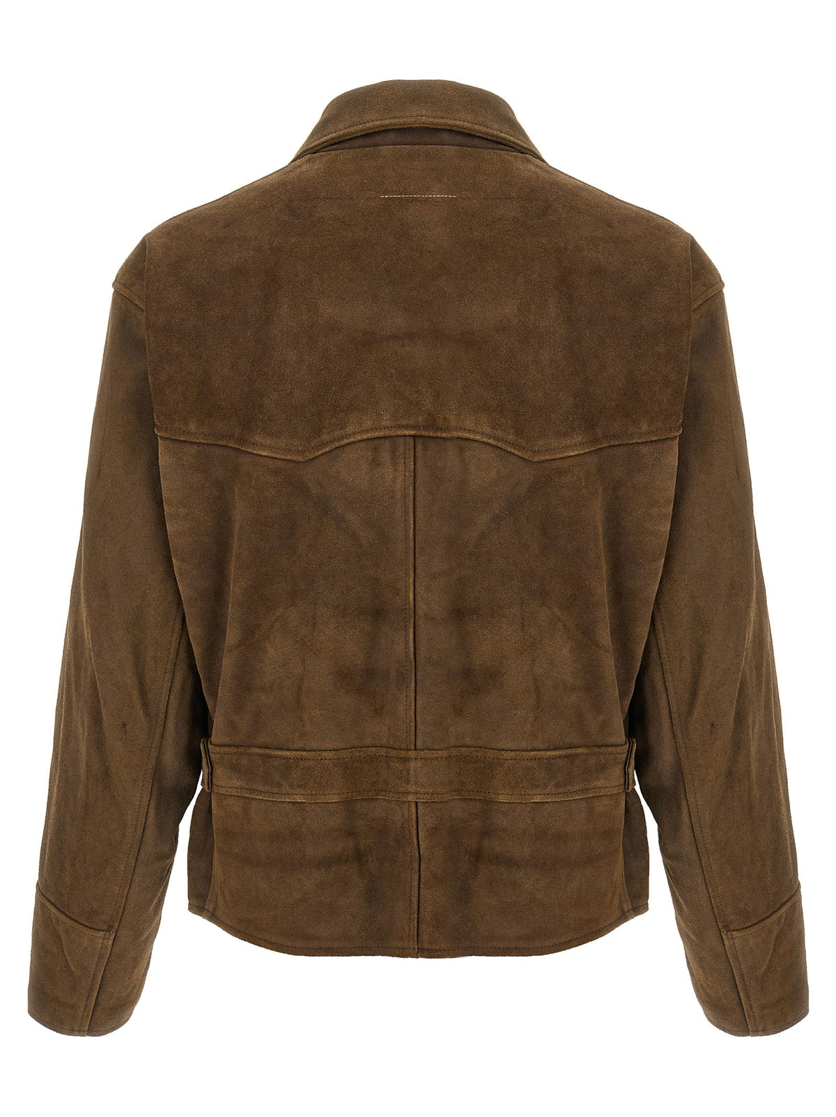 MM6 Maison Margiela Brown Calfskin Leather Jacket