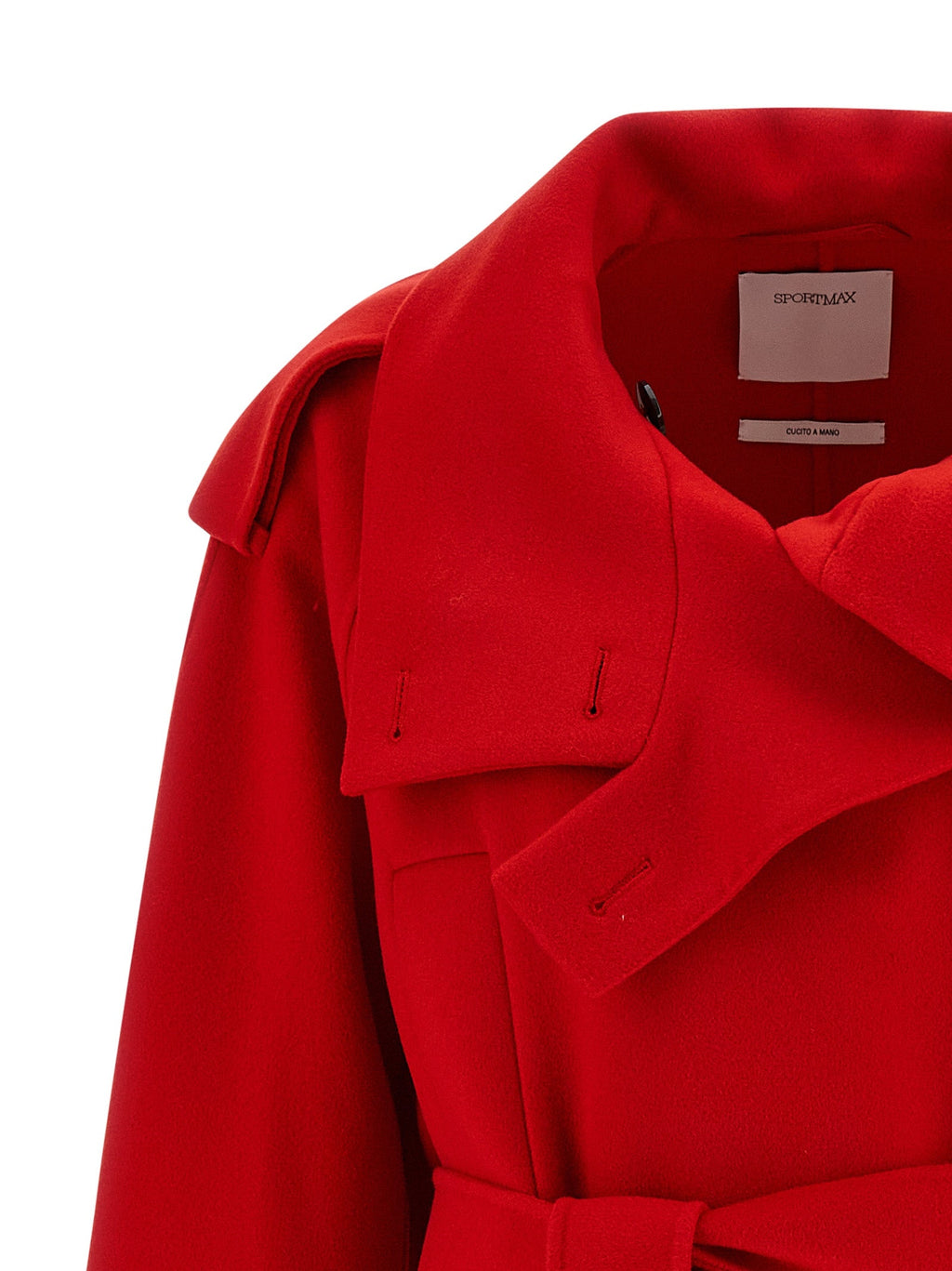 Sportmax Red Virgin Wool Coat