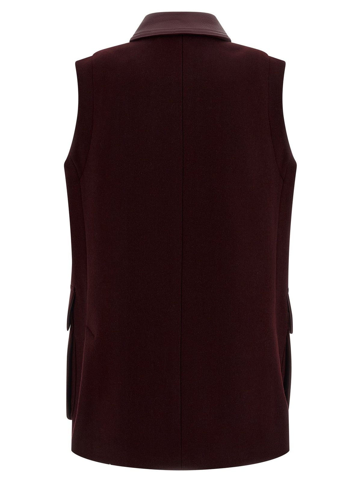 Max Mara Bordeaux Virgin Wool Sleeveless Jacket