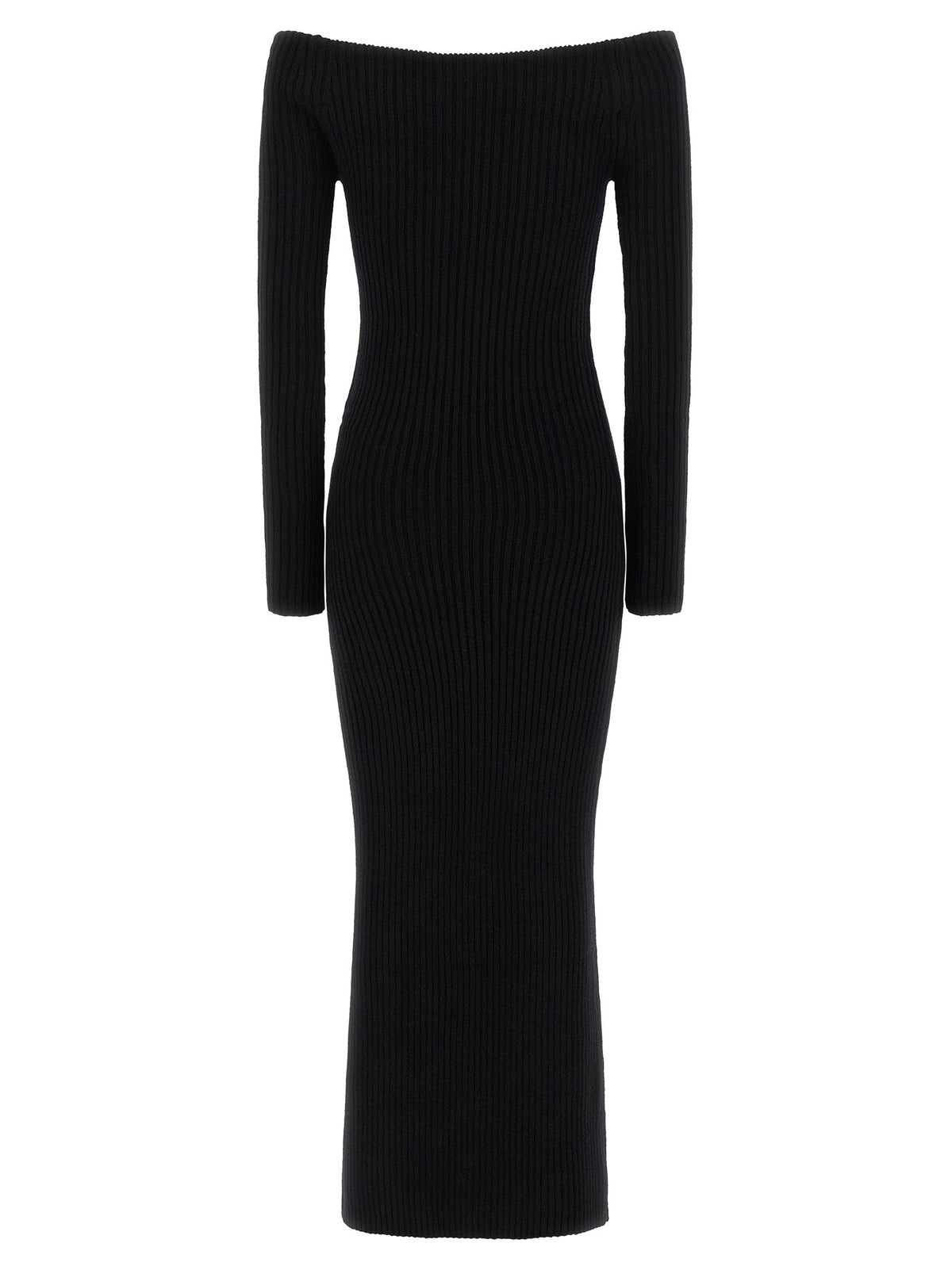 Max Mara Black Wool Long Dress