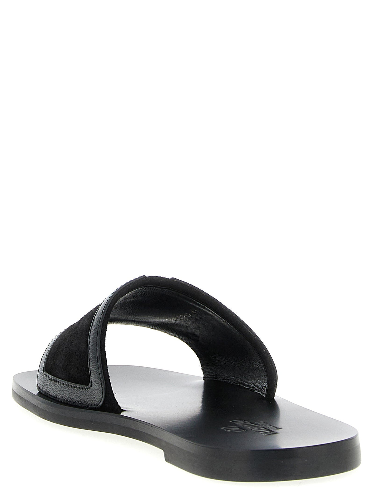 Valentino Garavani Black Calfskin Slides