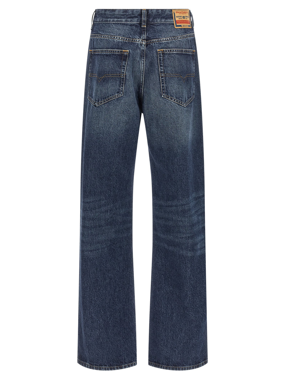 Diesel Blue Cotton Straight-Leg Jeans