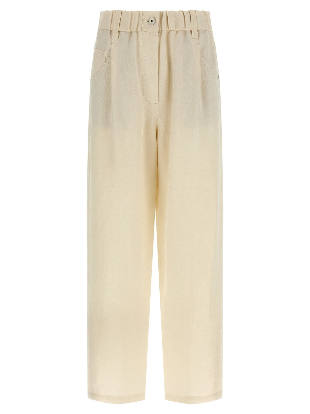 Brunello Cucinelli White Viscose Casual Pants