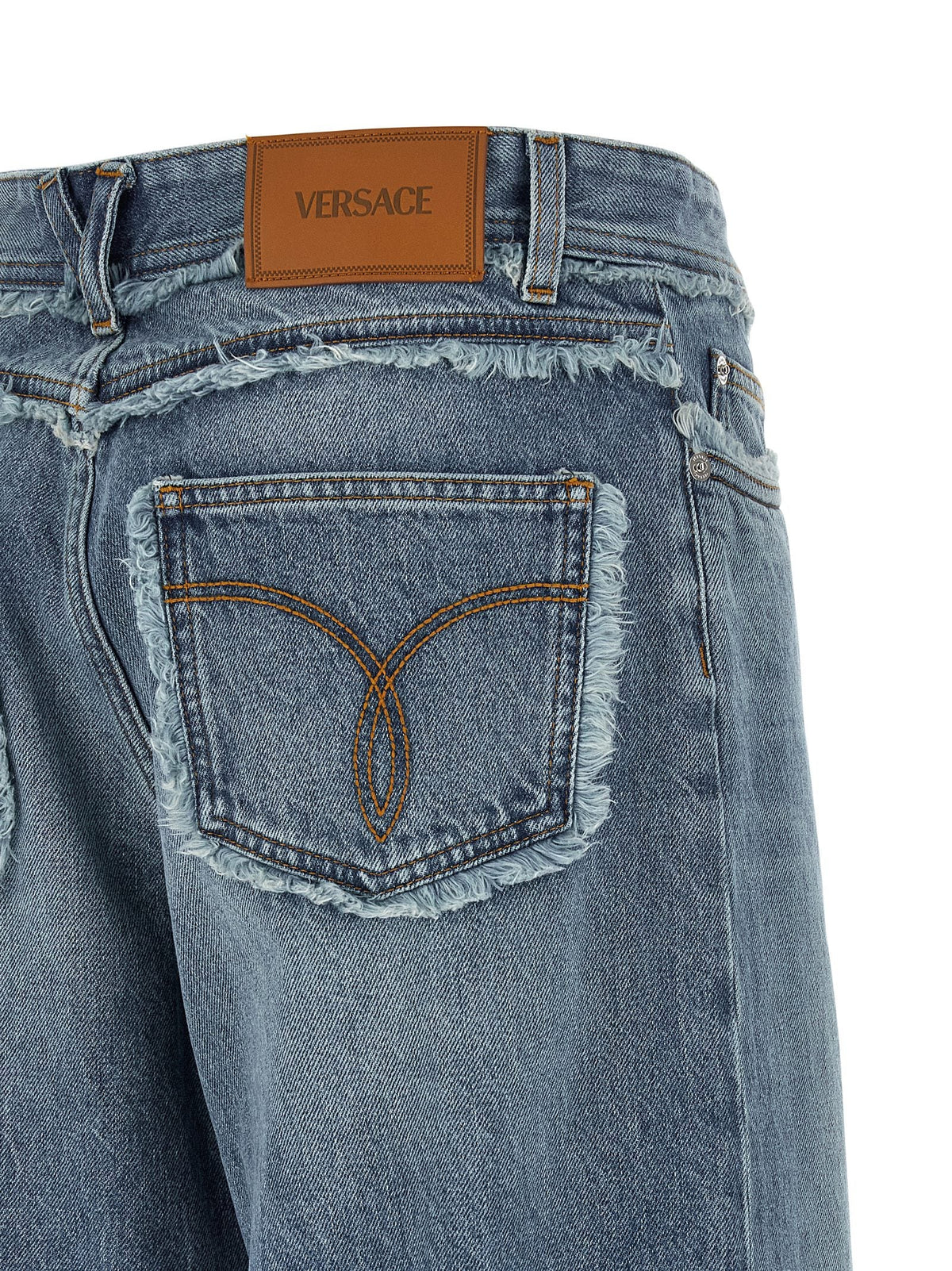 Versace Blue Cotton Boyfriend Jeans
