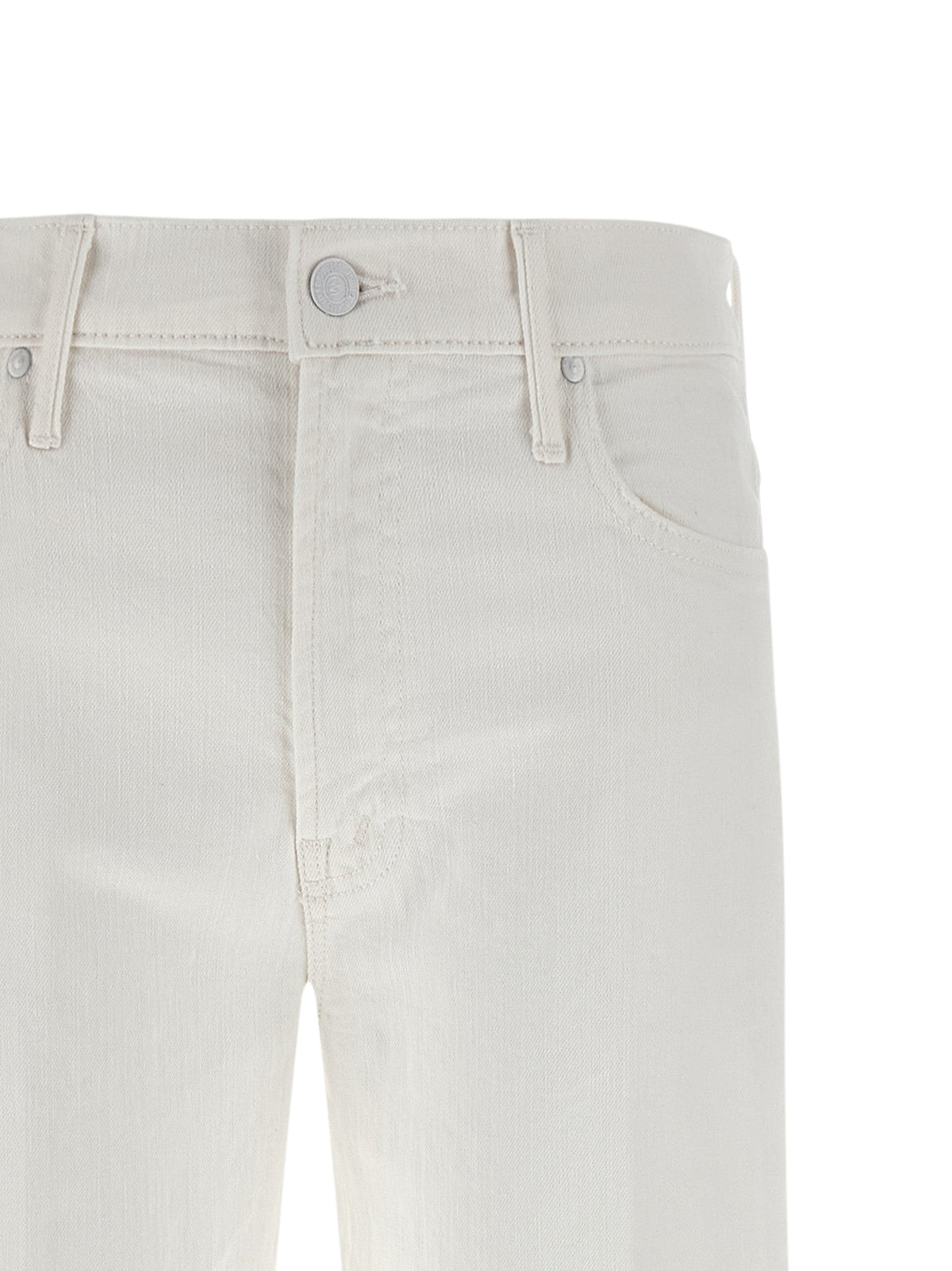 Mother Denim White Cotton Flared Jeans