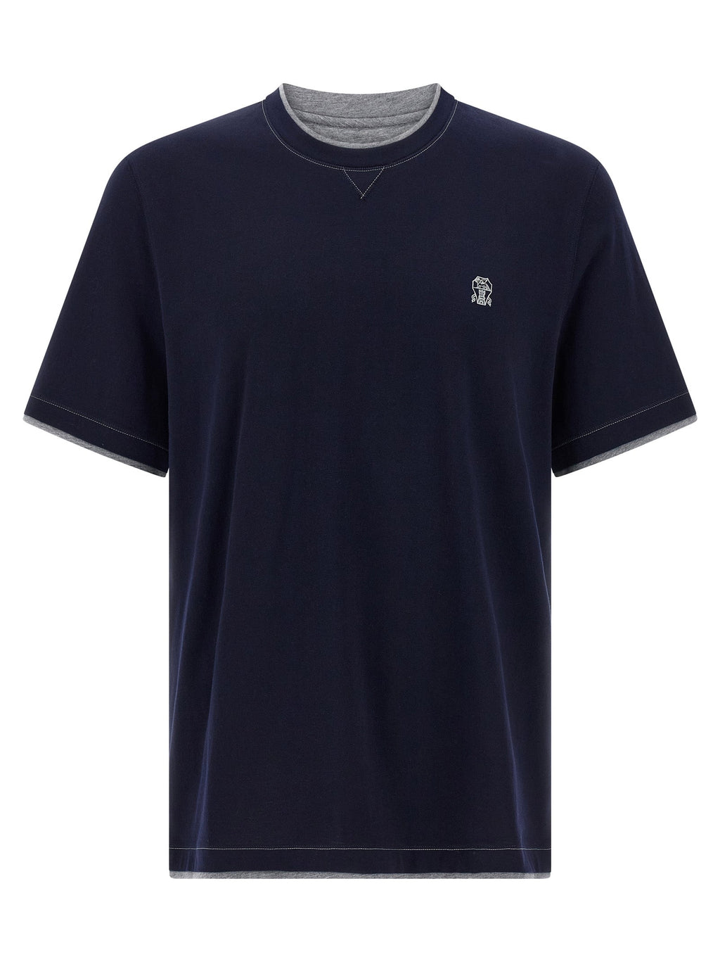 Brunello Cucinelli Blue Cotton T-Shirt