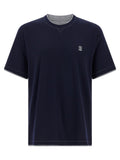 Brunello Cucinelli Blue Cotton T-Shirt