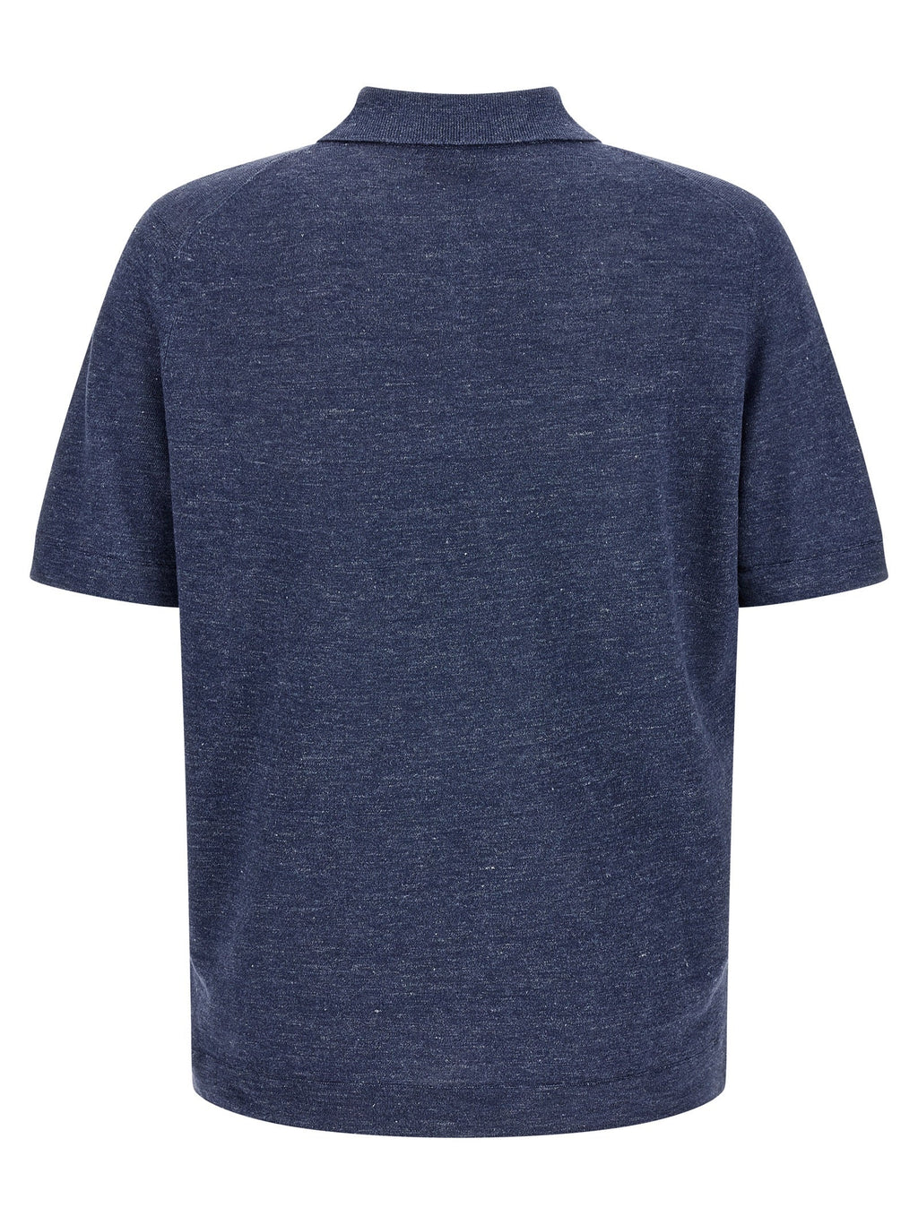 Brunello Cucinelli Blue Linen Polo Shirt