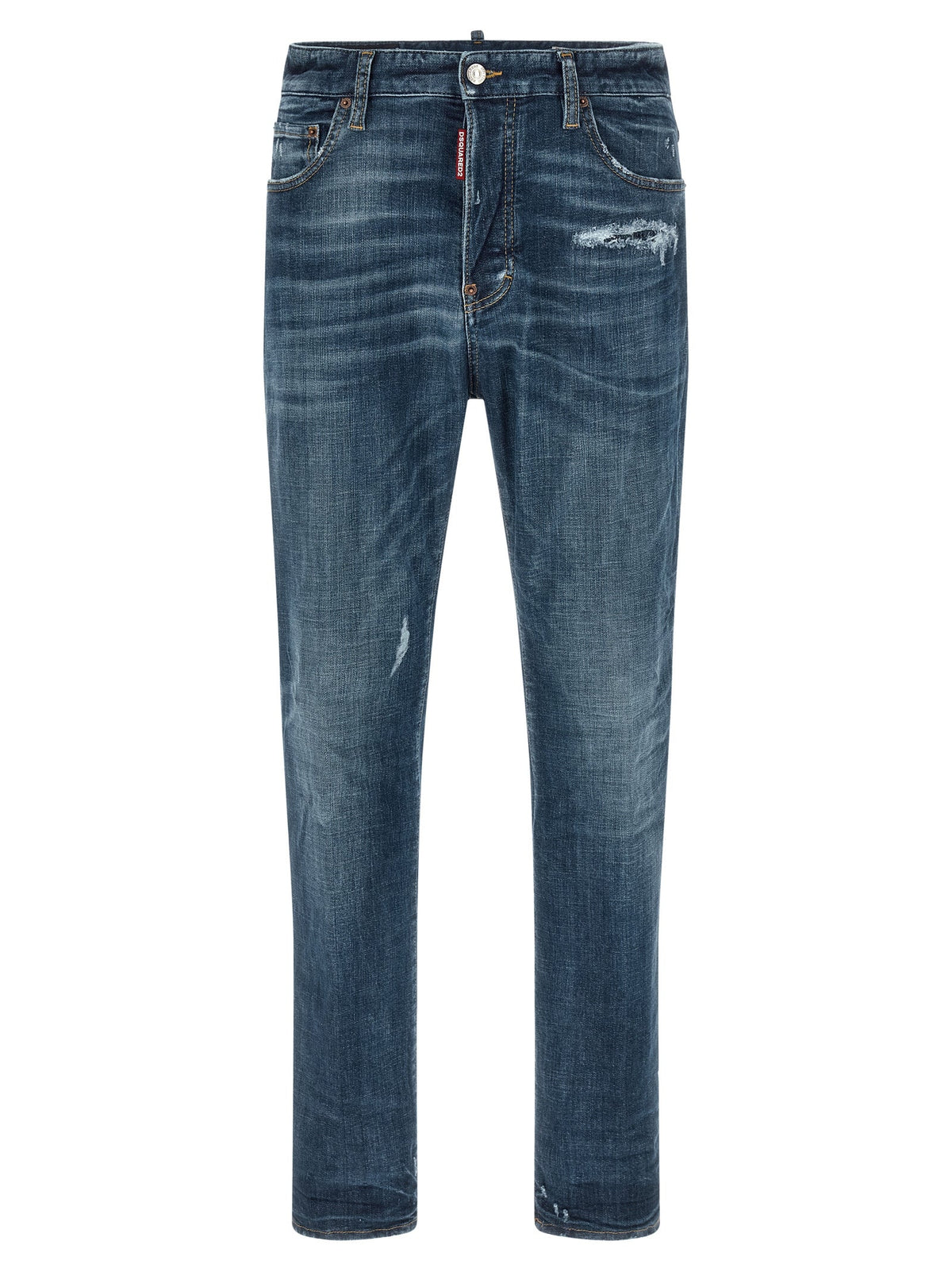 Dsquared² Blue Cotton Straight-Leg Jeans