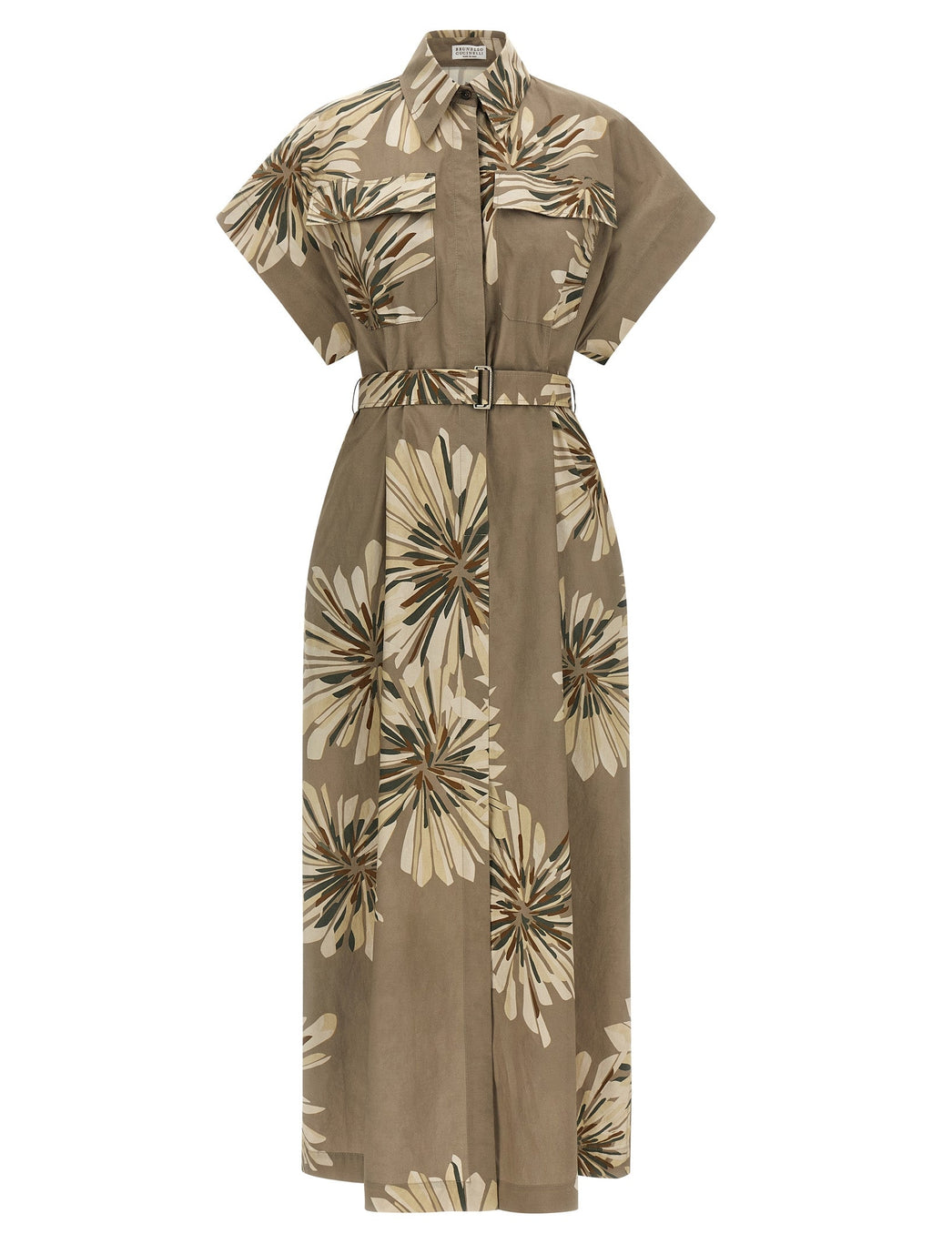 Brunello Cucinelli Bicolor Cotton Long Dress