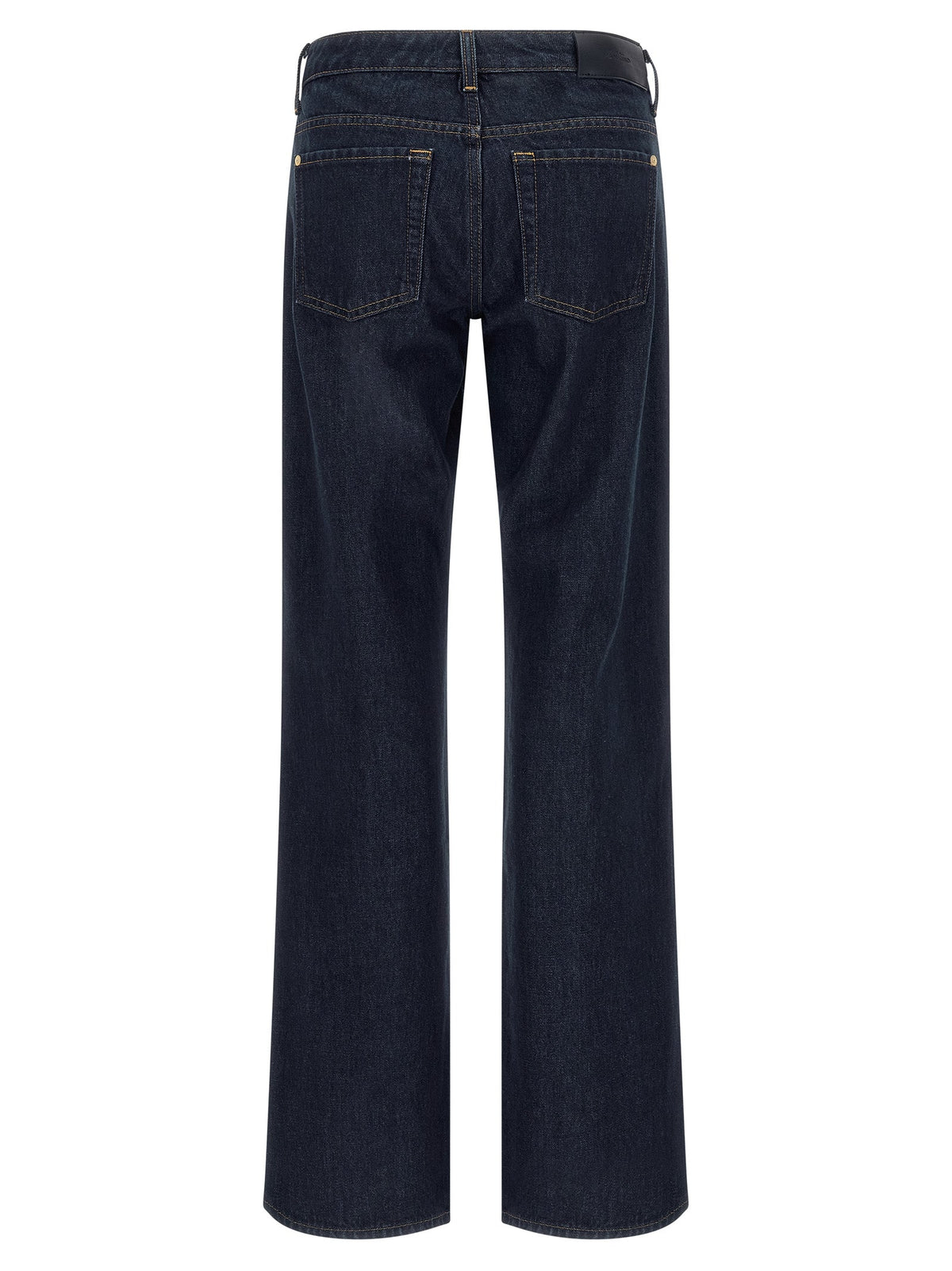 7 For All Mankind Blue Cotton Straight-Leg Jeans