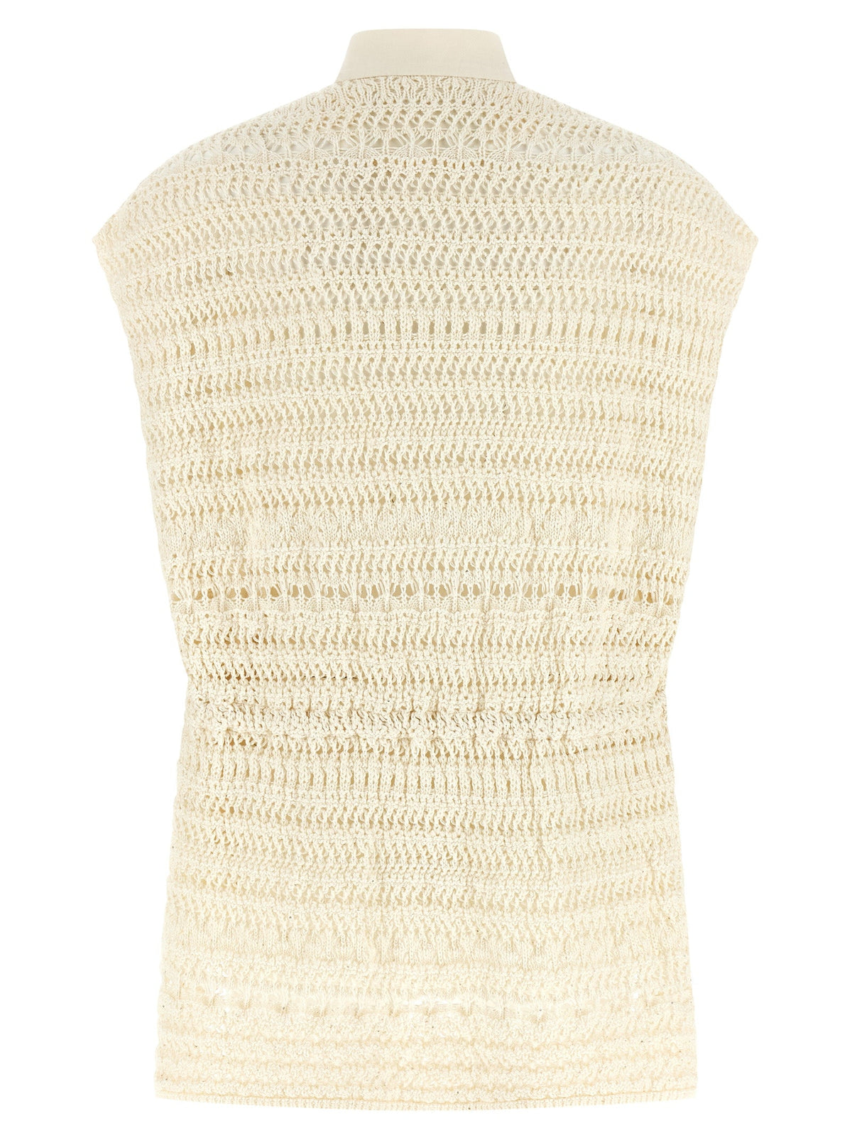Fabiana Filippi Beige Cotton Sleeveless Jacket