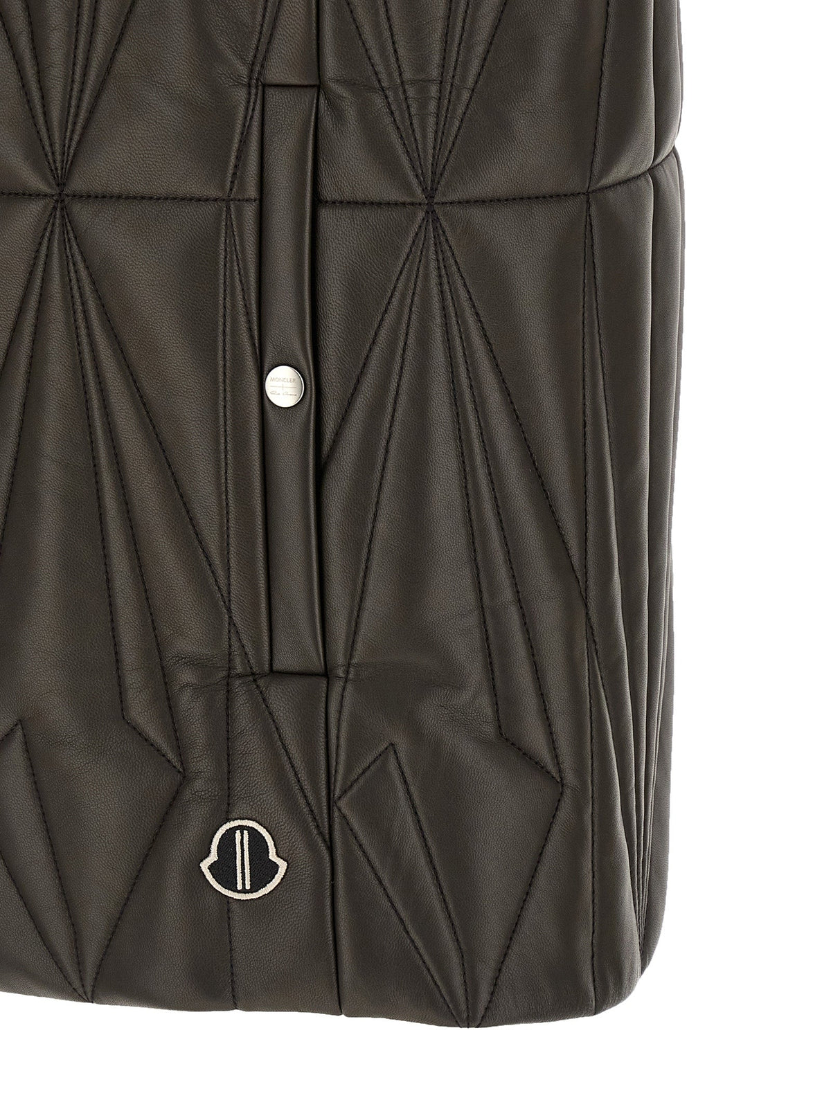 Rick Owens Brown Lamb Leather Sleeveless Jacket