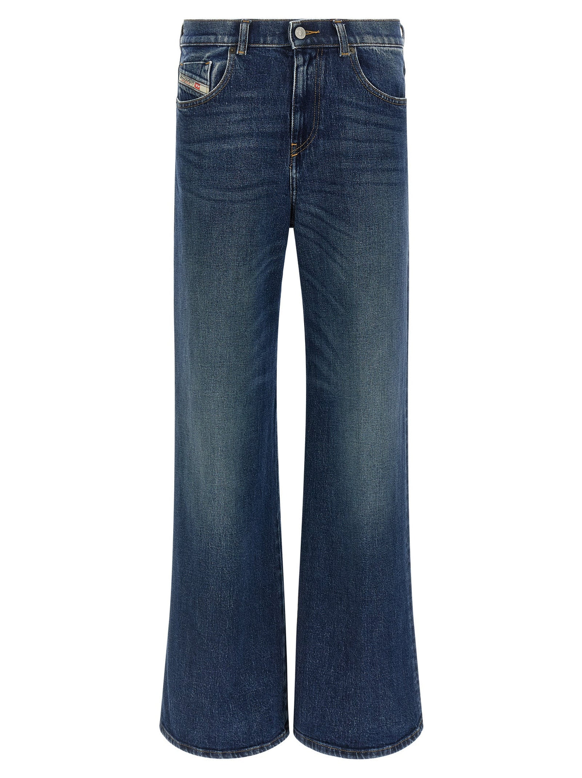 Diesel Blue Cotton Flared Jeans