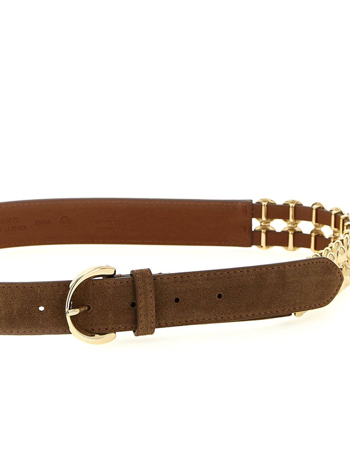 PINKO Brown Lamb Leather Regular Belt