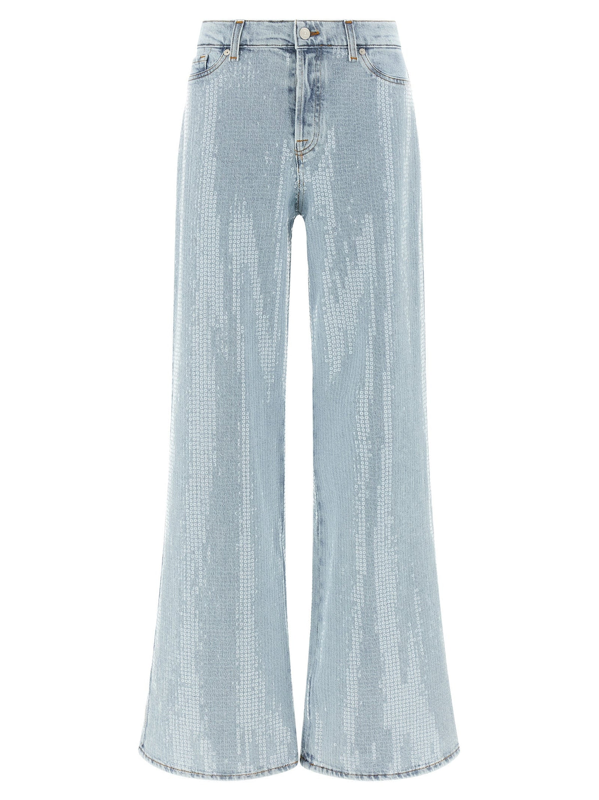 7 For All Mankind Blue Cotton Flared Jeans