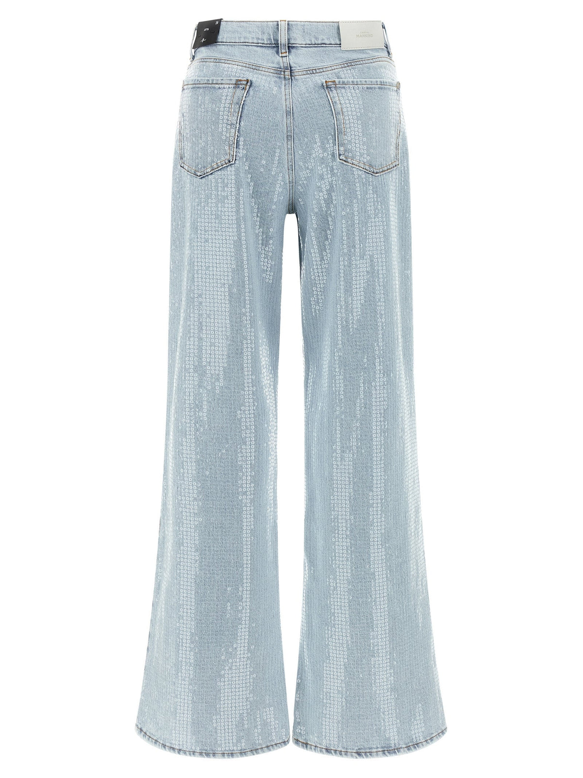 7 For All Mankind Blue Cotton Flared Jeans