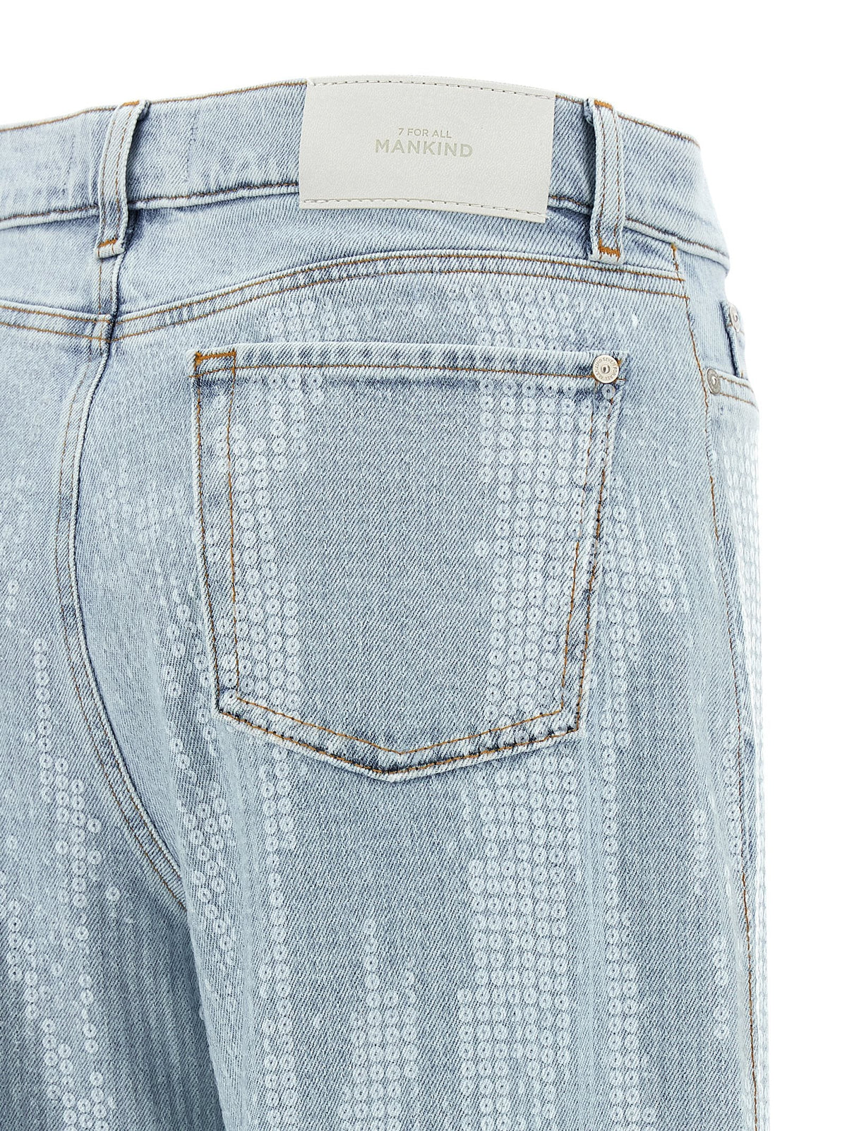 7 For All Mankind Blue Cotton Flared Jeans