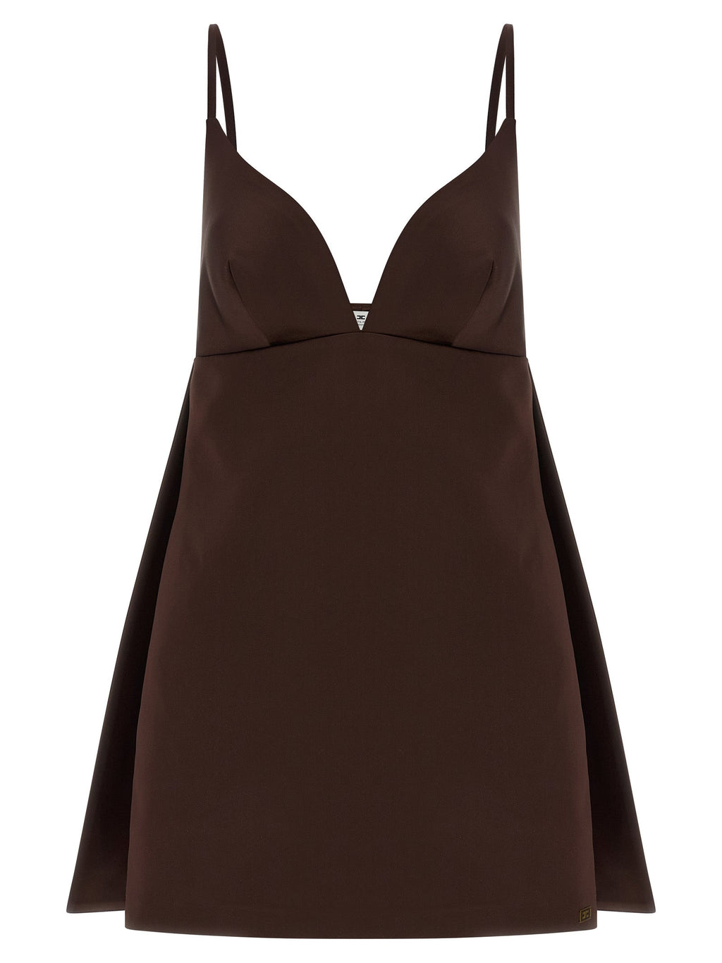 Elisabetta Franchi Brown Polyester Short Dress