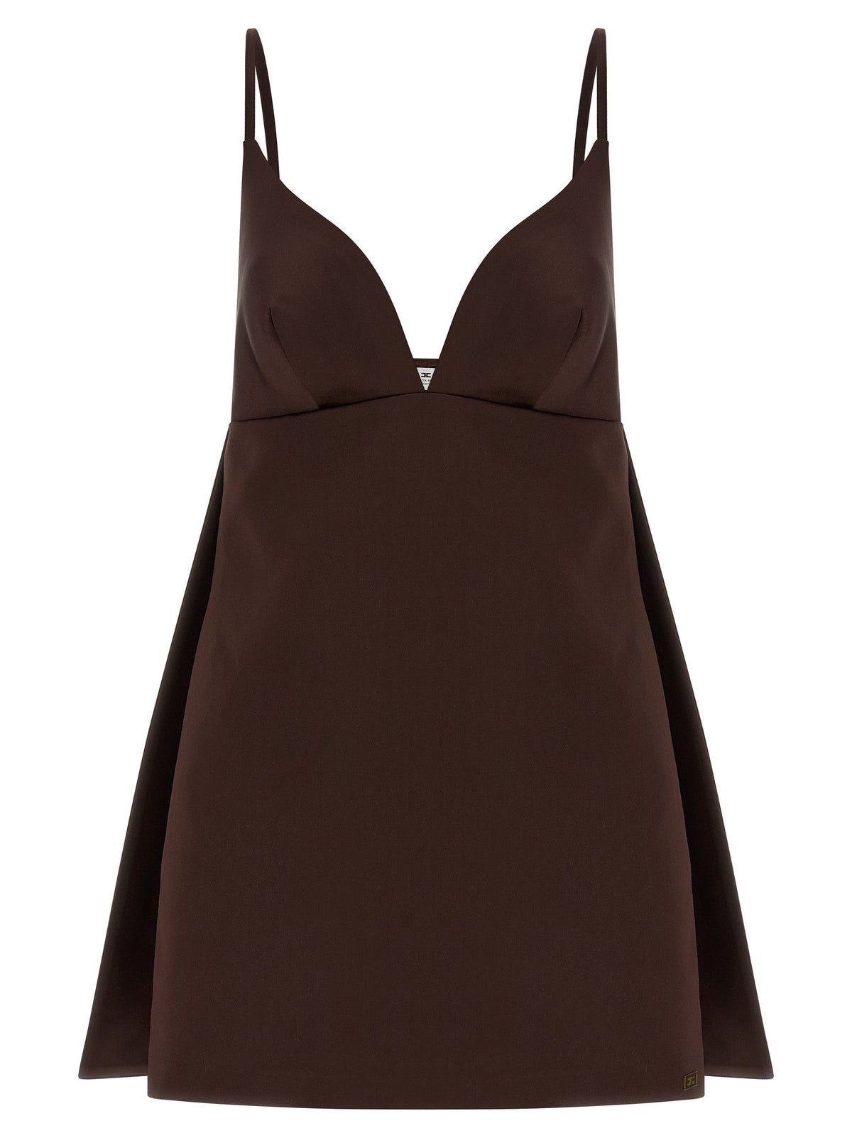 Elisabetta Franchi Brown Polyester Short Dress