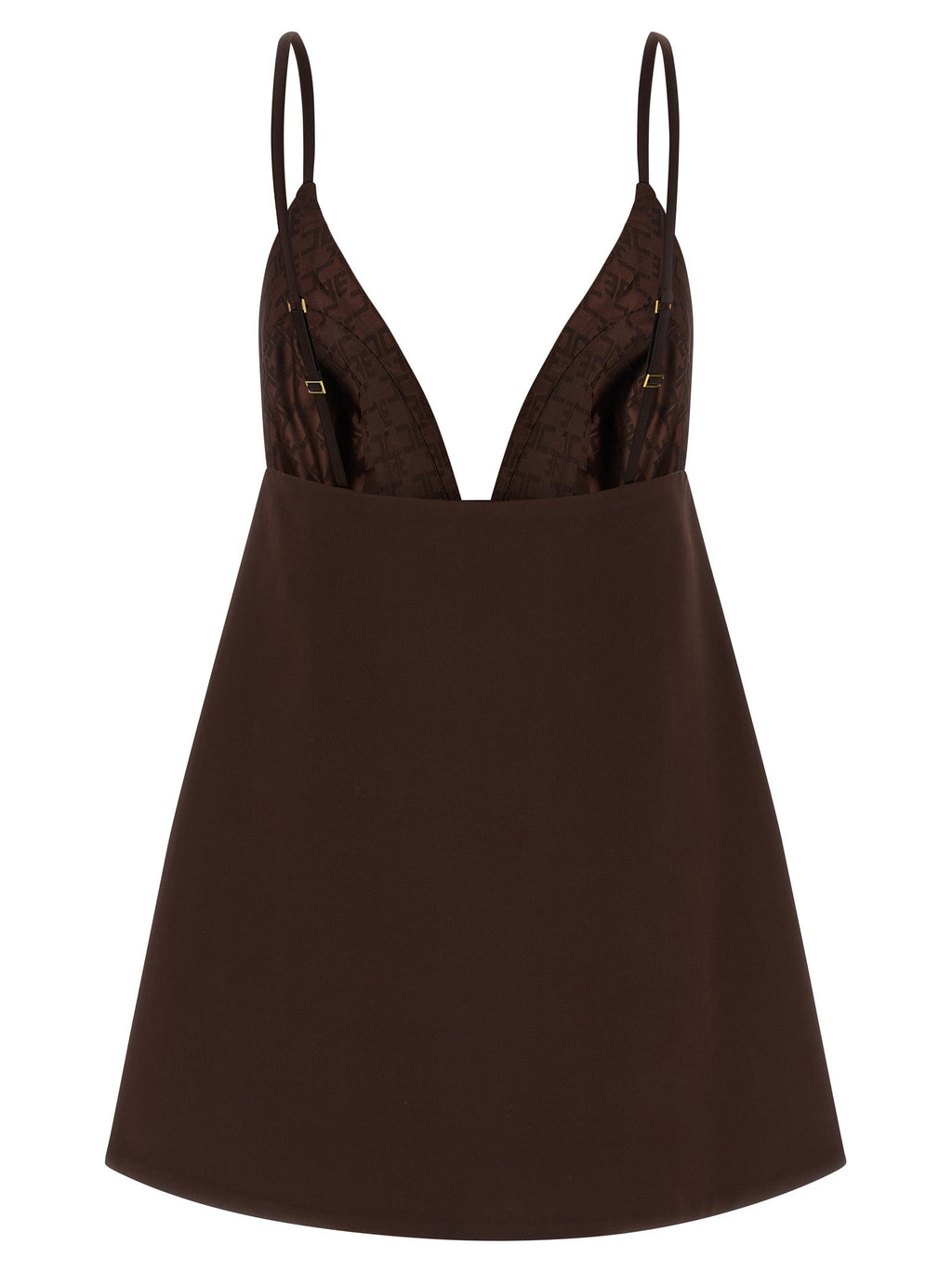 Elisabetta Franchi Brown Polyester Short Dress