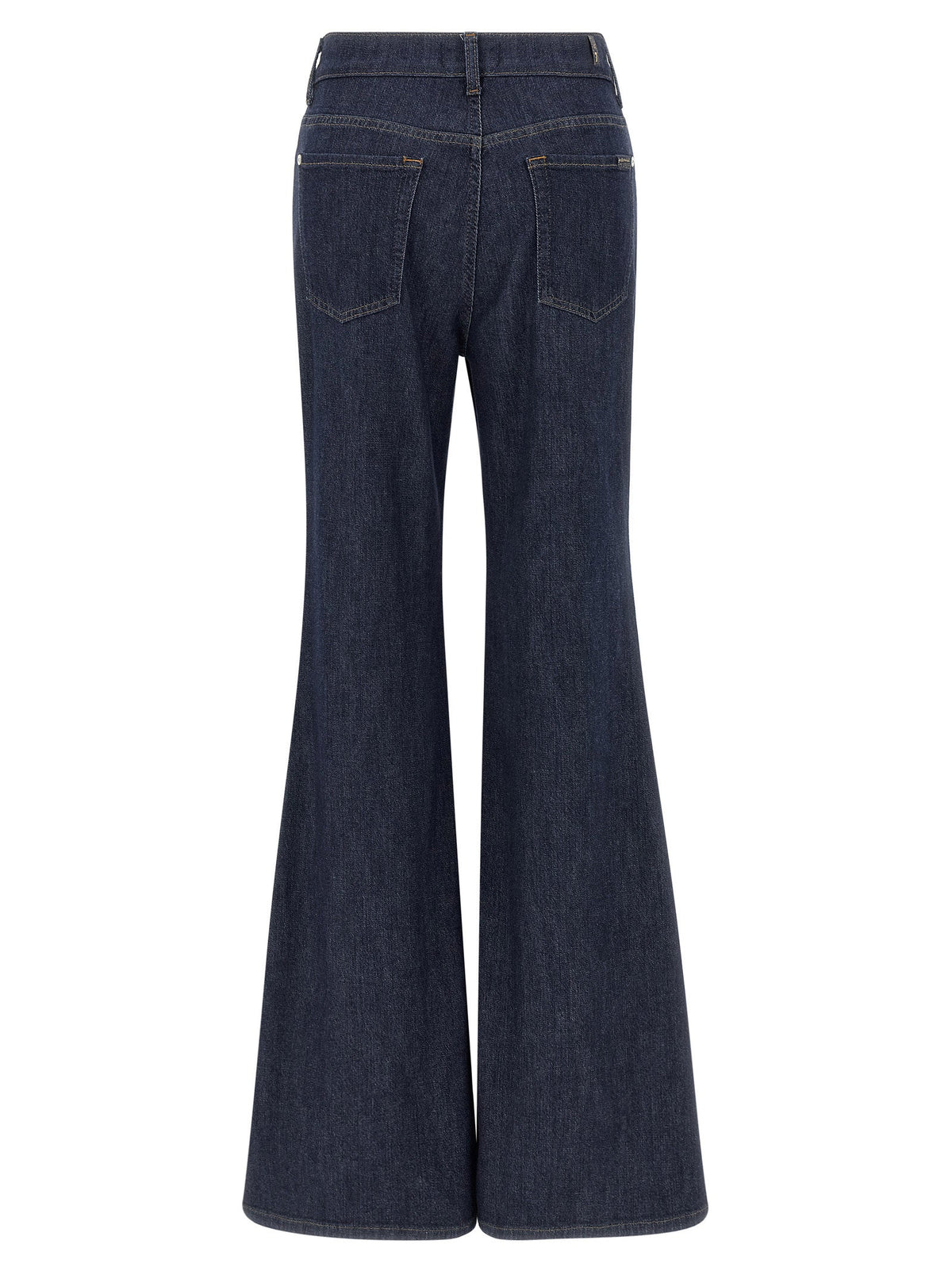 7 For All Mankind Blue Cotton Flared Jeans