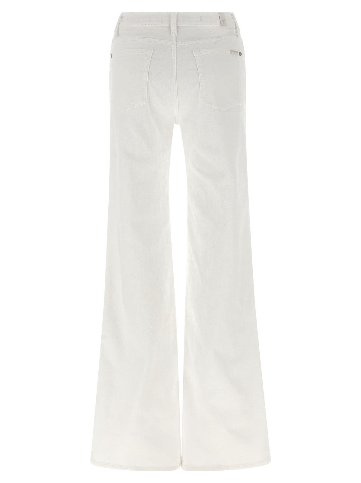 7 For All Mankind White Cotton Flared Jeans